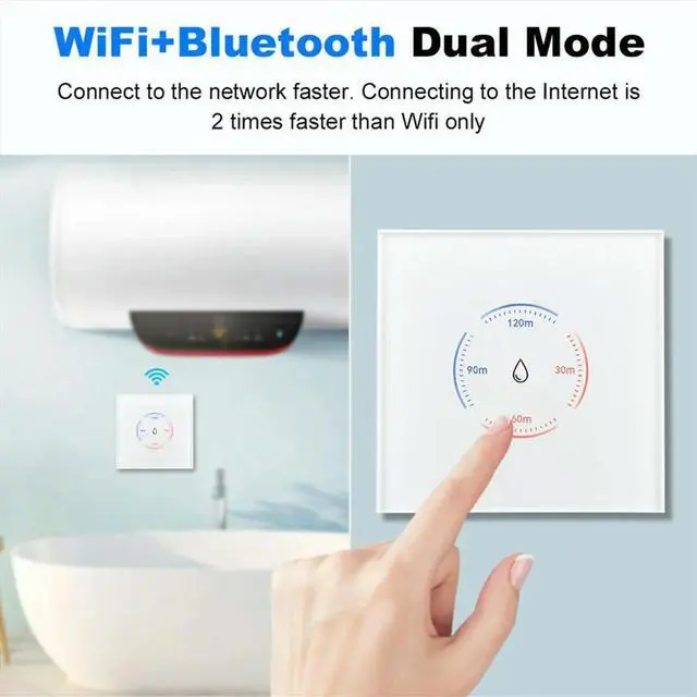 Alt view image 4 of 6 - Tuya EU Water Heater Boiler Switch 40A 8000W Life App Control Switch Works for Alexa Google Home B