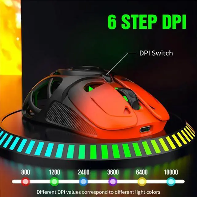 Alt view image 6 of 6 - Bluetooth Mouse Tri-Mode BT/2.4G/Wired 10000 DPI 1000Hz Universal Gaming Mouse for Android IOS PC Laptop C