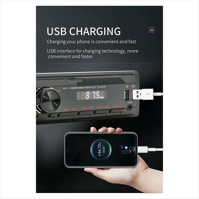 Alt view image 4 of 6 - Universal Multimedia Player for Car, 1 Din MP3 Car Radio, Audio Stereo, Bluetooth, Automotive, Colorful Buttons, 1 Din