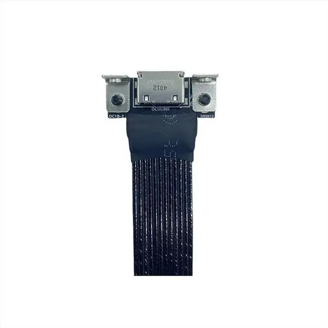 Alt view image 6 of 6 - For M.2 to Oculink 4i Extension Cable Desktop M2 Mkey NVME to SFF8611 Adapter Cord PCIe 4.0 X4 Gen4 Silver Plated 20cm