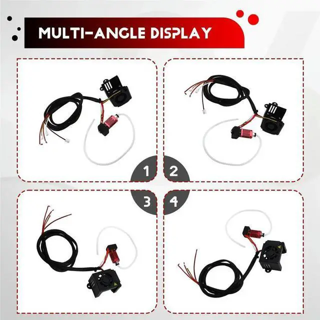 Alt view image 4 of 6 - 3D Printer Accessories for Ender-3/3S Complete Printhead Kit with Fan 24V Hot End Kit