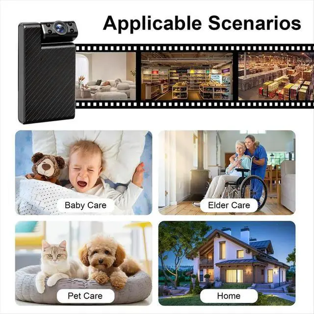 Alt view image 4 of 6 - Mini Camera Rotatable Lens Camcorder,HD Video,IR Night Vision Home Security Surveillance Cam