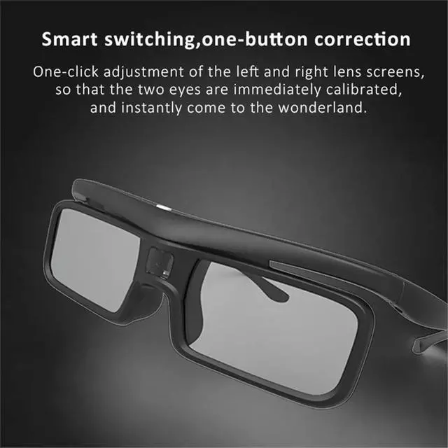 Alt view image 5 of 6 - DLP Link Active Shutter 3D Glasses USB Rechargeable 3D Eyeglasses for Home Cinema DLP Projector Not Suitable for All TV