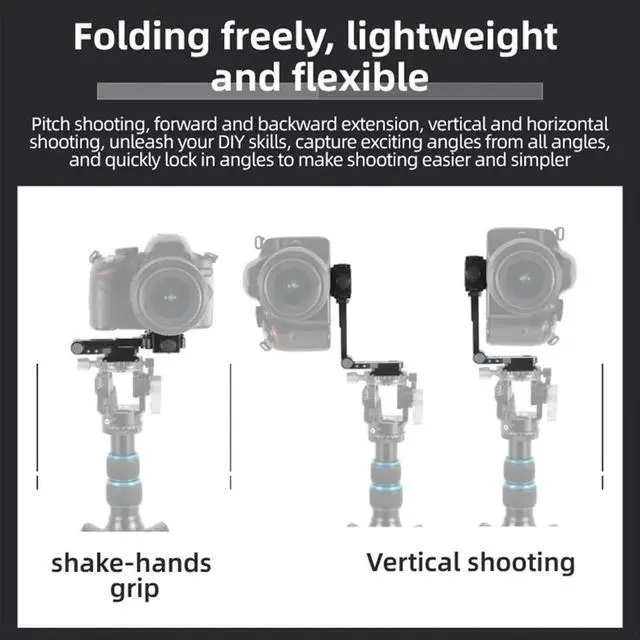 Alt view image 4 of 6 - Camera L-Holder Arca Quick Release Plate Vertical Filming Mount W 1/4Inch Cold Shoe for SLR DSLR Camera Bracket