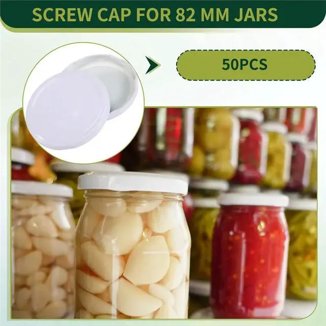Alt view image 4 of 6 - 50Pcs Screw Lids to Type 82-Replacement Lids for Preserving Jars,Twist Off Lid,Preserving Lids for Jam,Preserving