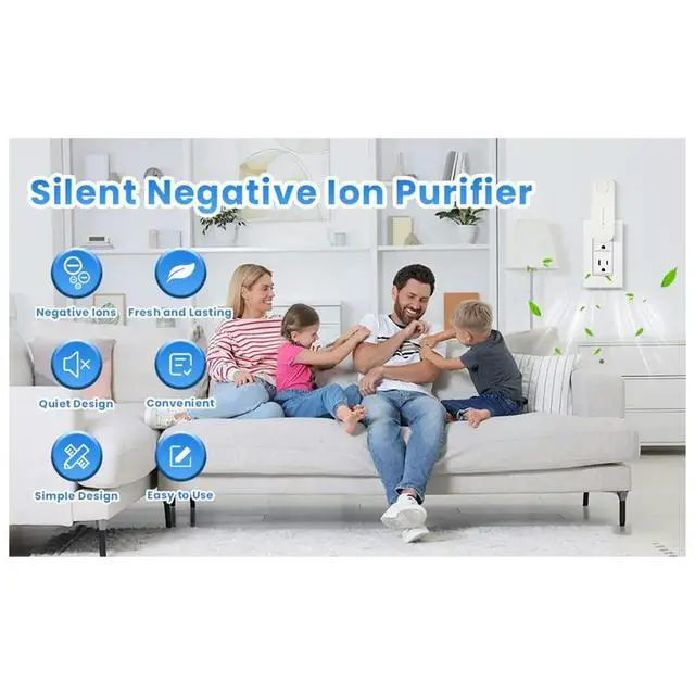 Alt view image 4 of 6 - Air Purifier, Plug-in Negative Ion Air Purifier, Remove Smell, Whisper Quiet, for Bedrooms,Toilets 4 Pcs US Plug