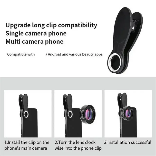 Alt view image 4 of 4 - 4K HD Phone Lens 30-120mm Macro Lens Long-Distance Shot CPL Star Filter Mobile Phones Accessories
