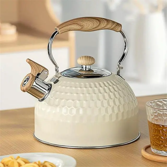 Alt view image 6 of 6 - Hammer Patterned Kettle, Teapot, Kettle, Coffee Pot, Stainless Steel Whistling Kettle Tea Pot Large Capacity Kettle