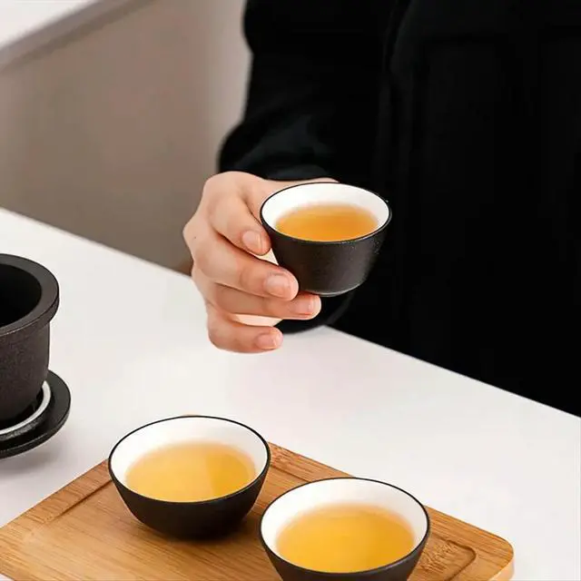 Alt view image 4 of 6 - Ceramics Teapot Sets 1 Pot 4 Tea Cups Chinese Strainers Travel Teawear Gift for 260ML