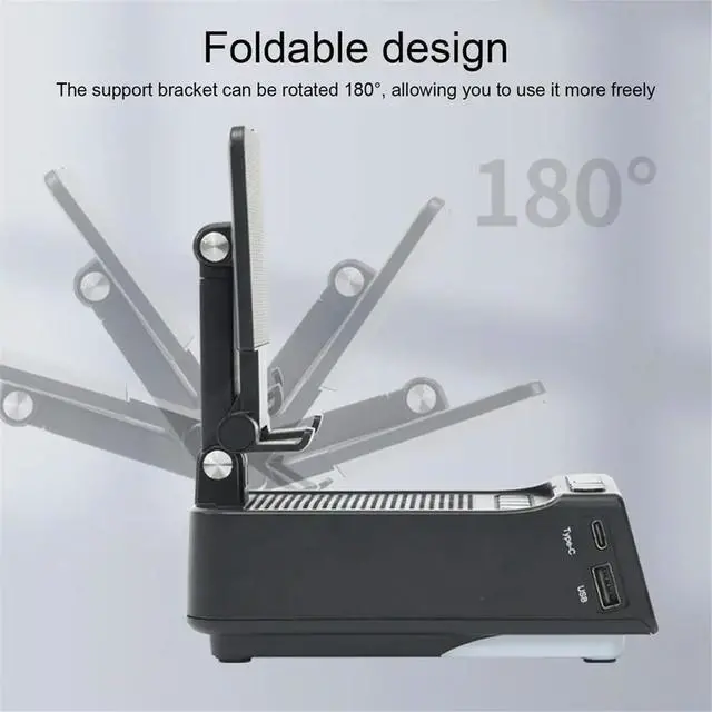 Alt view image 4 of 6 - Desktop Phone Holder Bluetooth Alarm Clock Speaker Cell Phone Stand 7 Lighting Modes 180° Rotation for Home