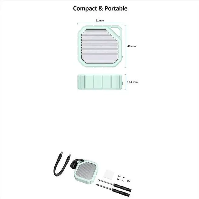 Alt view image 6 of 6 - 2230 M.2 NVMe SSD Enclosure USB 3.2 Gen 2 10Gbps to NVMe PCI-E M.2 SSD Case External SSD for Laptop 16 Pro IPad