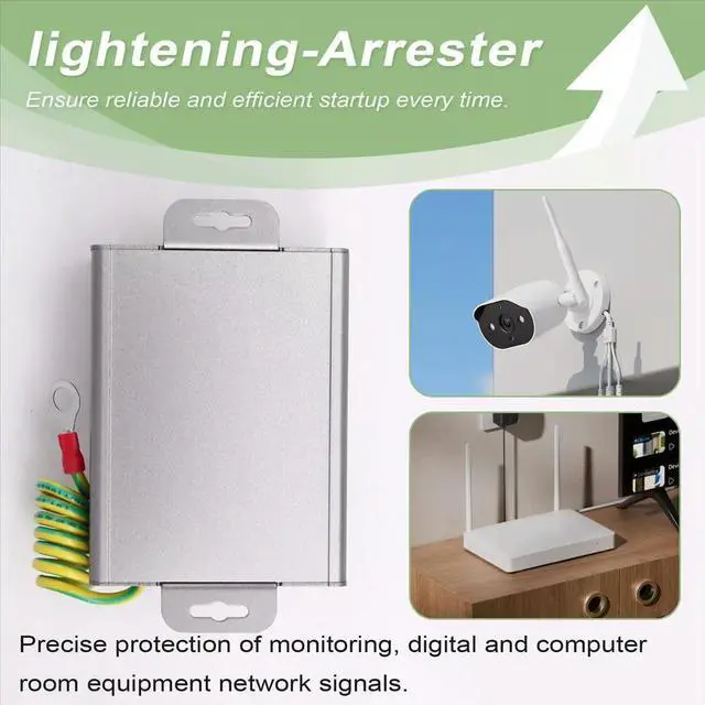 Alt view image 5 of 6 - 4 Ports 100M Network Cable Signal Lightning-Arrester RJ45 Camera Thunder Multi Port Monitoring Surge Protector