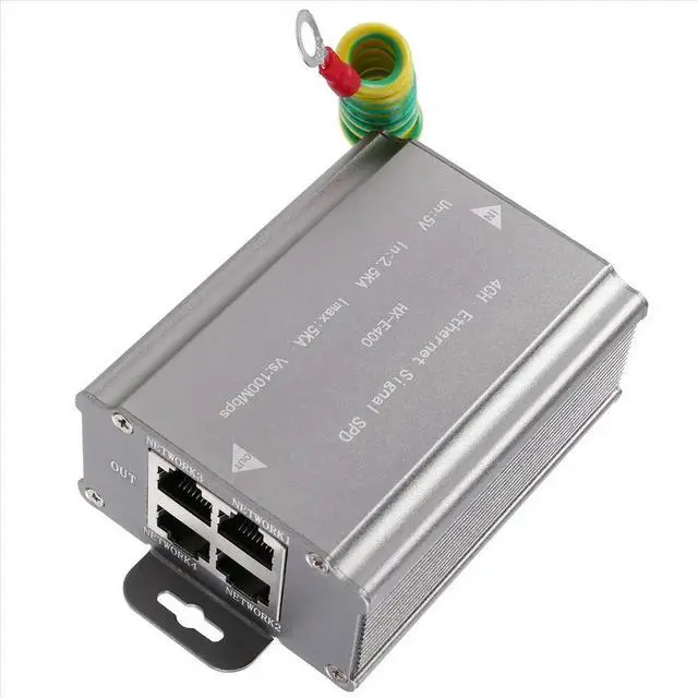 Alt view image 6 of 6 - 4 Ports 100M Network Cable Signal Lightning-Arrester RJ45 Camera Thunder Multi Port Monitoring Surge Protector