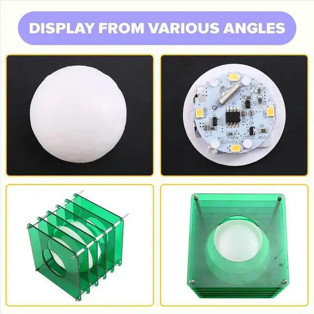Alt view image 4 of 6 - LED Lighting Multi-Layer Acrylic Lamp DIY Acrylic Moon Lamp for Bedrooms Living Rooms Offices USB Charging Lamp