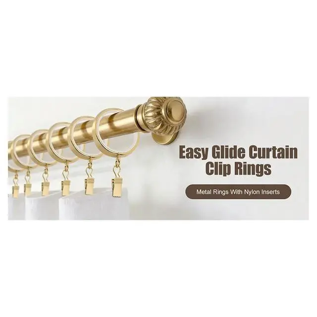 Alt view image 6 of 6 - uyuy 20 Premium Easy Glide Curtain Rings with Clips l Drapery Rings with Silent Nylon Inserts Curtain Rod Clips & Rings