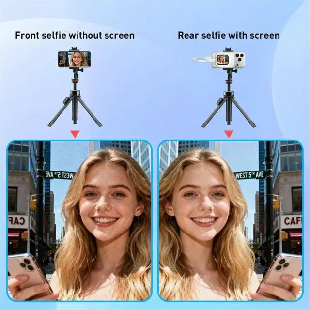 Alt view image 4 of 6 - Magnetic Phone Rear Camera Selfie Monitor with Remote Control Wired Mini Mount Vlog Phone Rear Camera Selfie
