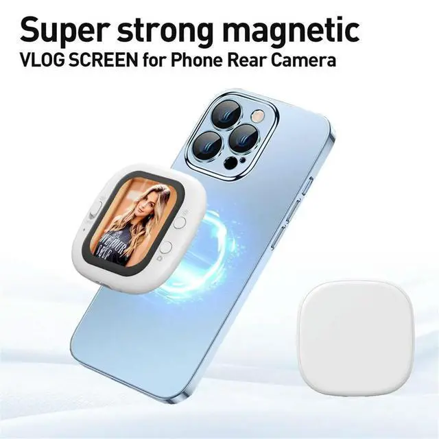 Alt view image 5 of 6 - Magnetic Phone Rear Camera Selfie Monitor with Remote Control Wired Mini Mount Vlog Phone Rear Camera Selfie