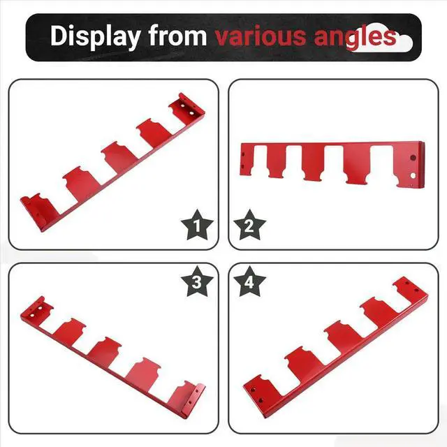 Alt view image 4 of 6 - 4 Slots Holder Toolbox Expansion Holder Bracket Effortless Side Bracket Red