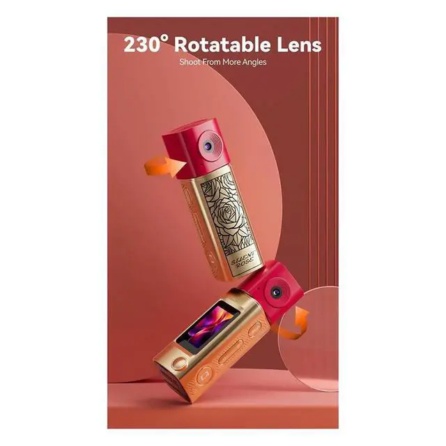 Alt view image 4 of 6 - Thumb Camera 2K HD Mini Keychain Recorder Autofocus 230° Video Recorder Lipstick Pocket Camcorder Black