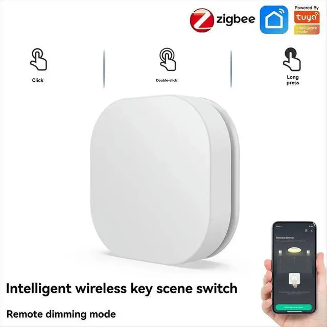 Alt view image 6 of 6 - 2Pcs Tuya ZigBee Button Switch Remote Control Multi-Scene Linkage Switch Automation Scenario