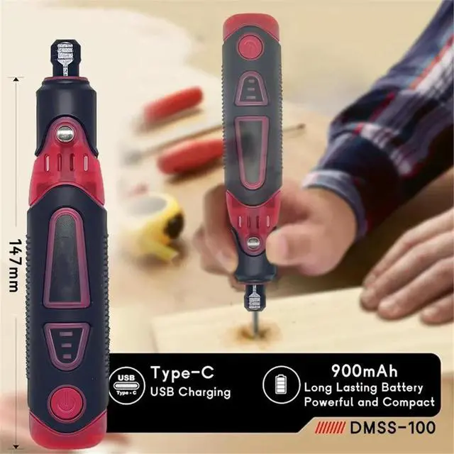 Alt view image 5 of 6 - 82 Accessory Engraving Pen Grinder with 3-Speed Adjustment for Grinding Honing Cutting Drilling Deburring and Polishing