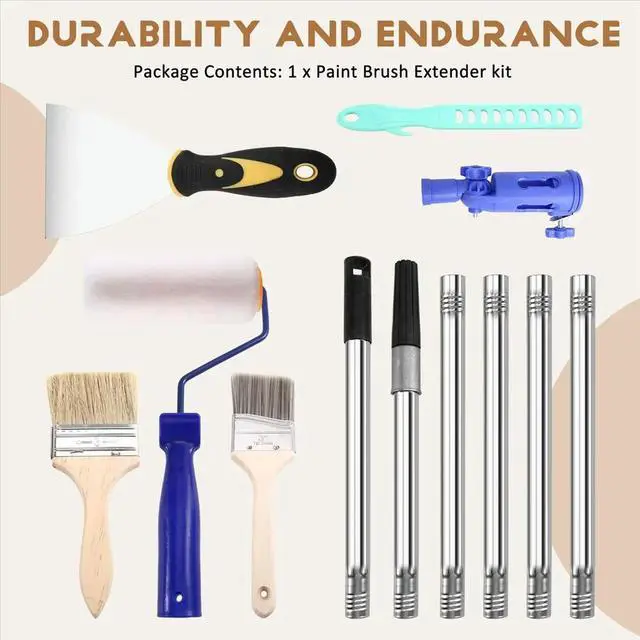 Alt view image 4 of 6 - Multi-Angle Paint Brush Extender Paint Pole Extension Device Removable Extension Rod for High Ceiling