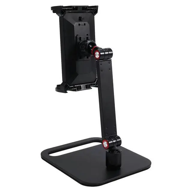 Alt view image 6 of 6 - Adjustable Monitor Stand 360° Swivel Bracket Tablet Holder Compatible with Tablet Desktop Clamp Stand A