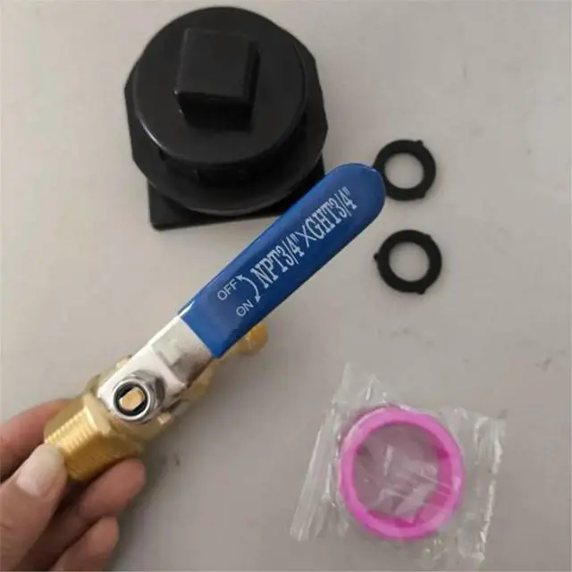 Alt view image 6 of 6 - Stock Tank Drain Plug Kit Include Stock Tank Plug & Brass Faucet for Rubbermaid Commercial 100 150Gallon Stock Tanks