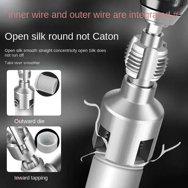 Alt view image 5 of 6 - 1/2 Inch 3/4 Inch PPR Pipe Complete Threading Kit with Internal External Taps Dies Reamer Pipe for DN15 DN20 Plumbing