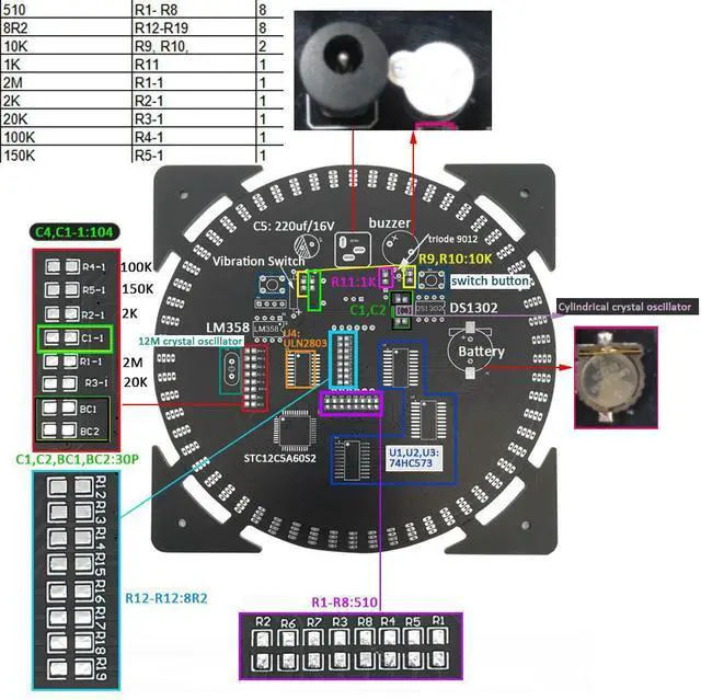 Alt view image 6 of 6 - DIY electronic clock kit 14.5*14.5cm with case led digital tube date wetemperature diy soldering kit project for adults