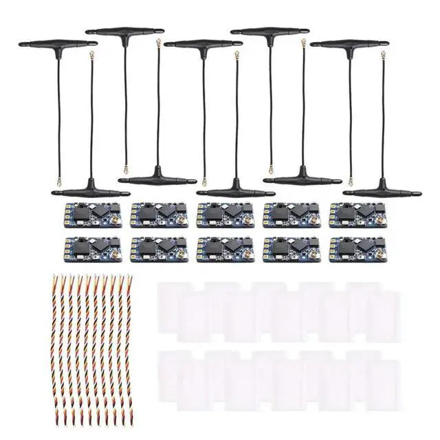 Alt view image 4 of 6 - Supports Wi-Fi Upgrade-ELRS 2.4Ghz 10-Pack Nano Expresslrs Receiver T-Type Antenna For RC FPV Drones