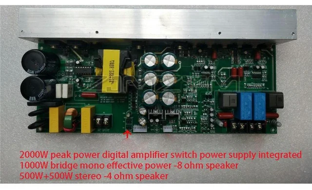 Alt view image 5 of 6 - Stereo 500W+500W Bridge Mono 1KW High-power Digital Amplifier Board With Switch Power Integrated Board