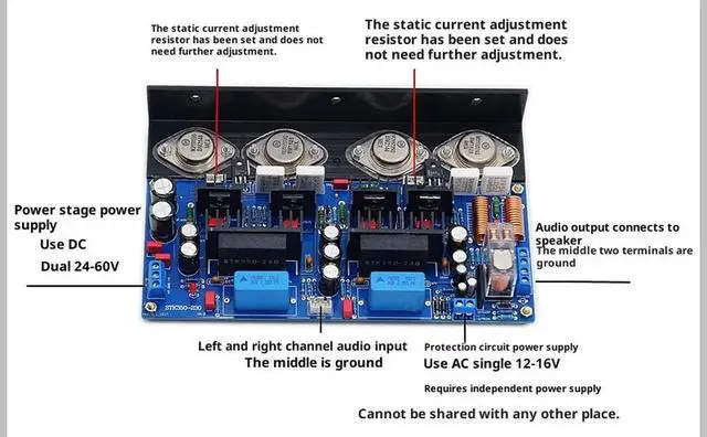 Alt view image 6 of 6 - T5 Audiophile Amplifier Board HIFI Gold Sealed Tube Rear Stage High Power Adjustable Pure Class A Home High Power