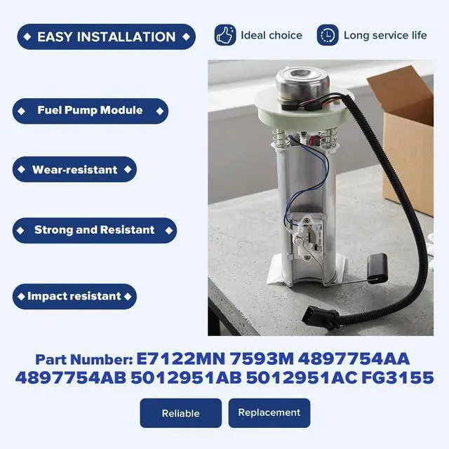 Alt view image 5 of 6 - Fuel Pump Assembly For Jeep TJ L4 Wrangler 4897754AA Fuel Pump Assembly For Jeep 4897754AB