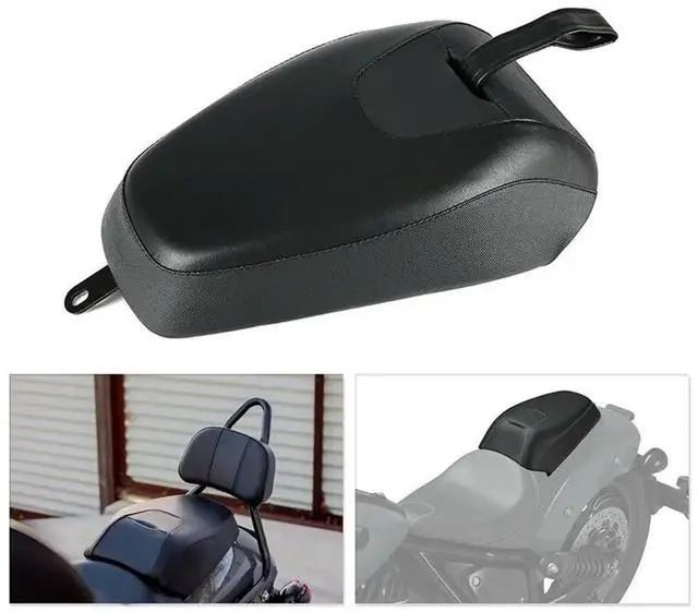 Alt view image 5 of 6 - Rear Passenger Cushion For INDIAN CHIEF BOBBER DARK HORSE 2022 Black Soft Artificial Leather Pad Cover