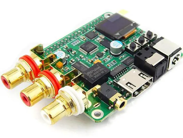 Alt view image 4 of 6 - Pi DAC Audio Decoder Board HIFI Expansion Module Supports Coaxial Fiber I2S output 3B/3B+4B PCM 32K-192K Support 3B 4B