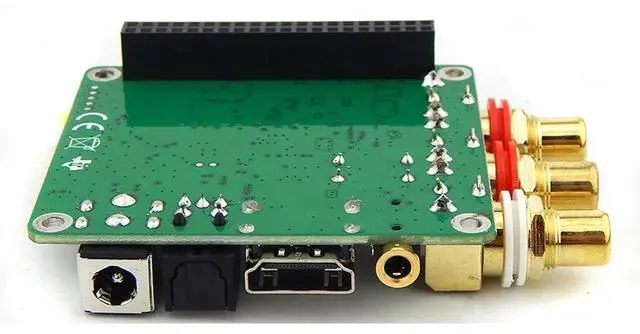 Alt view image 5 of 6 - Pi DAC Audio Decoder Board HIFI Expansion Module Supports Coaxial Fiber I2S output 3B/3B+4B PCM 32K-192K Support 3B 4B