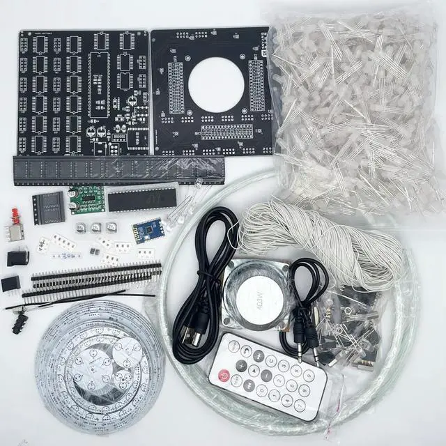 Alt view image 5 of 6 - DIY Soldering Project 32 Layers Canton Tower Light Cube Bluetooth APP Music Spectrum PCB Light Ring (Not Assembled)