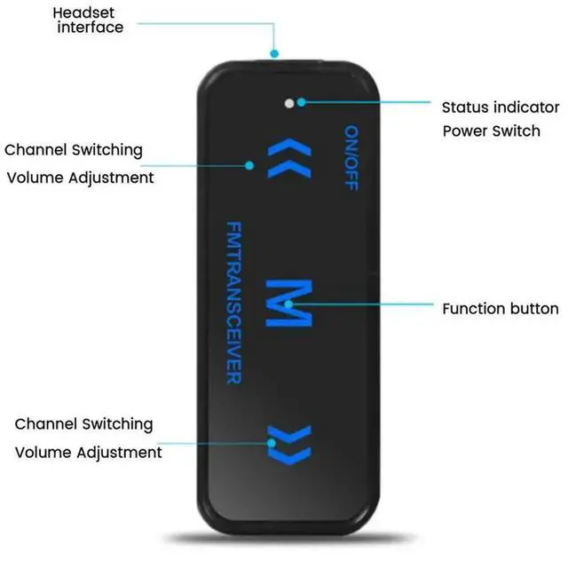 Alt view image 5 of 6 - 12Pcs Mini Walkie Talkie 400-470Mhz 2-Way Radio 3W Earpiece Headset Earmuff USB Powered