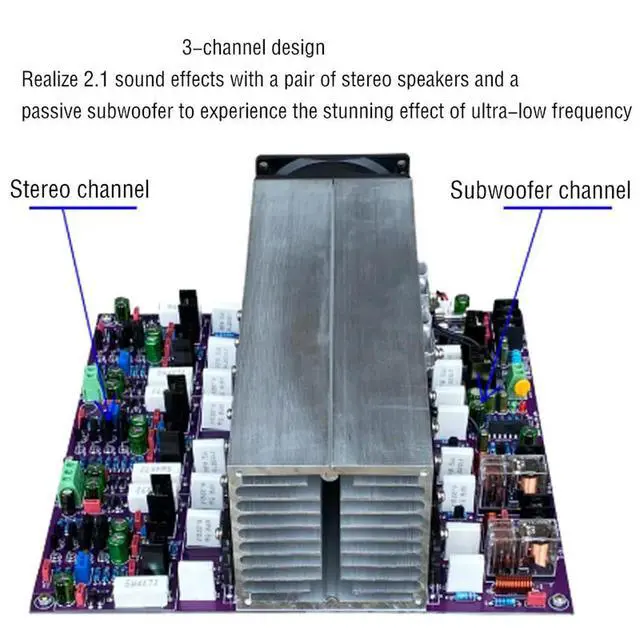Alt view image 4 of 6 - A1-2.1 Channel Amplifier Board Stereo Subwoofer High-power 450W HIFI Rear Stage Amplifier Board