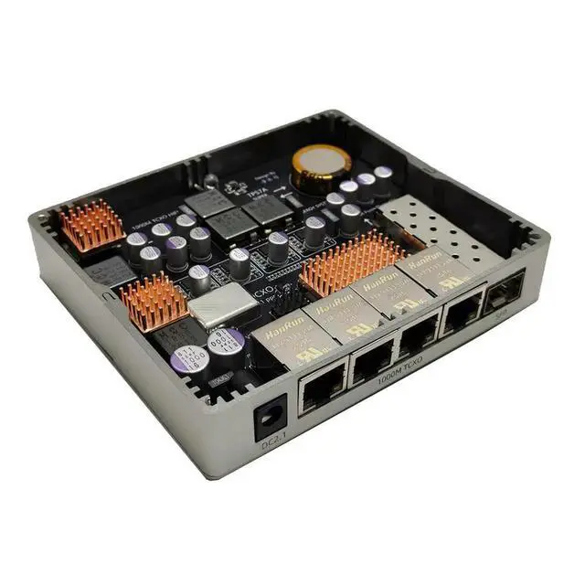 Alt view image 4 of 6 - 0.1ppm TCXO HIFI Switch with 4 Electrical Ports and 1 SFP Supporting Optical/electrical Modules 5V Power Supply