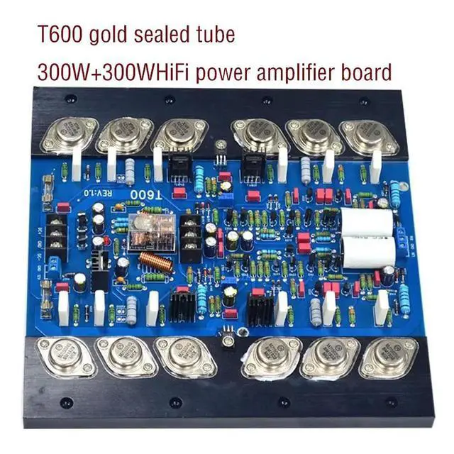 Alt view image 4 of 6 - T600 HiFi Amplifier Board Gold sealed tube High-power Class AB Rear Amplifier Board Adjustable Class A Dual channel Tested well