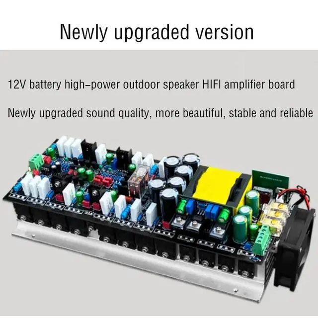 Alt view image 4 of 6 - 12V High-power Fever Amplifier Board 600W 2.0 Car Square Dance Pole Speaker Amplifier Board