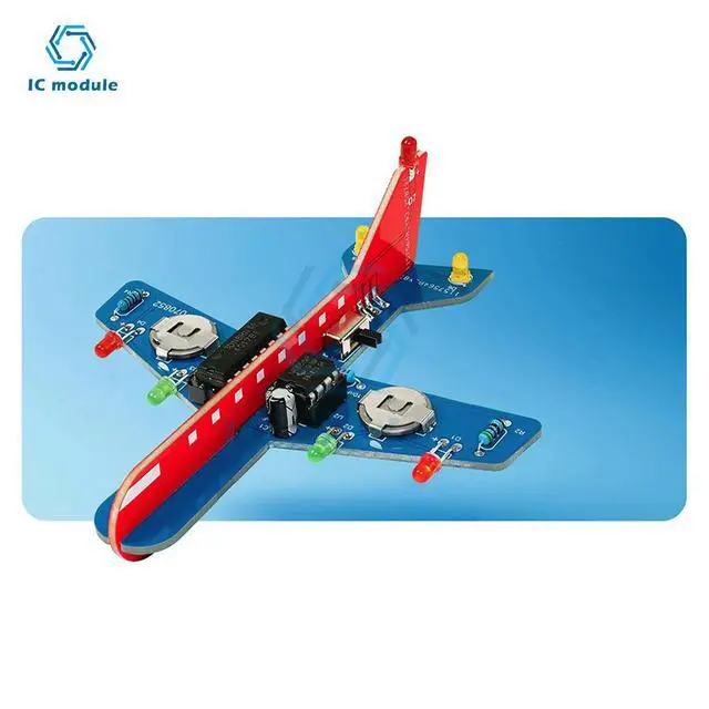 Alt view image 2 of 3 - DIY Electronic Kit LED Flow Light Aircraft Model Kit DIY Electronic Welding Practice Kit Electronic Science Assembly Kit