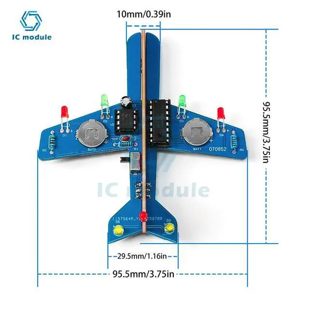 Alt view image 3 of 3 - DIY Electronic Kit LED Flow Light Aircraft Model Kit DIY Electronic Welding Practice Kit Electronic Science Assembly Kit