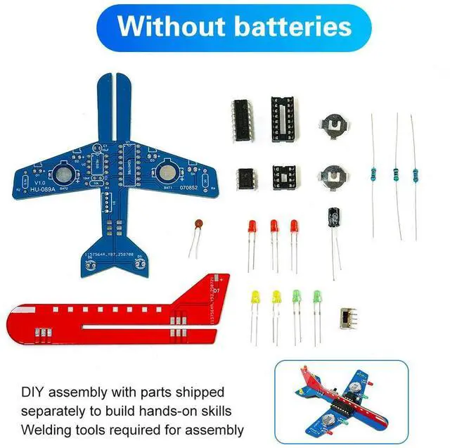 Main image of DIY Electronic Kit LED Flow Light Aircraft Model Kit DIY Electronic Welding Practice Kit Electronic Science Assembly Kit