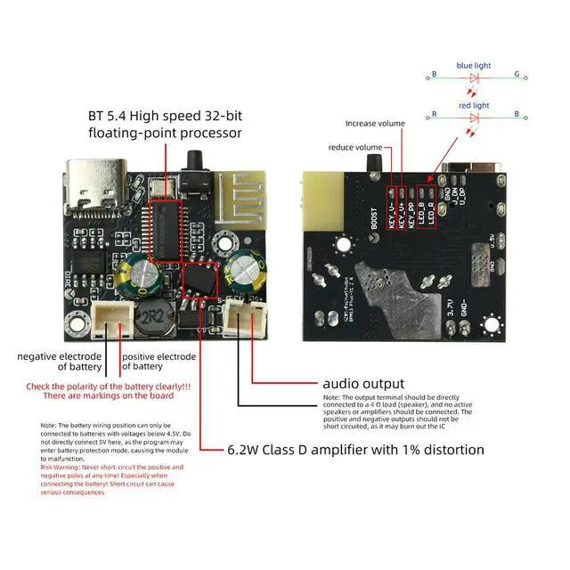 Alt view image 3 of 3 - BPM13 Plus Bluetooth Amplifier Board Single Channel High Fidelity Audio Module Type C Usb Input For Speaker