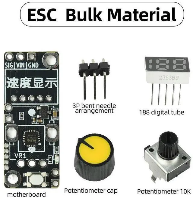 Main image of DC 3-24V Electronic Speed Controller with Start Switch for Servo Motor and 4-Wire Fan Speed Display Precision Control