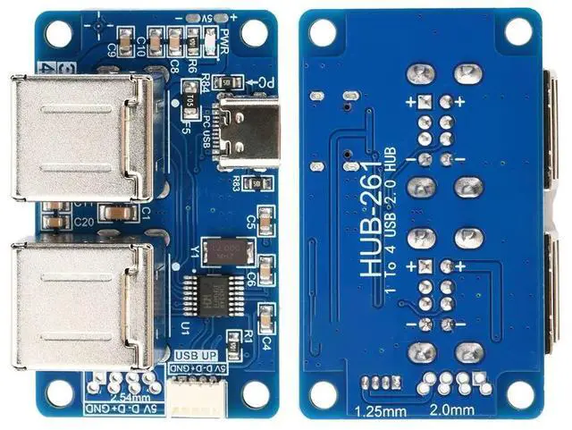 Main image of USB 2.0 Hub Switchboard Female Type C Connector to Female USB 1-to-4 Port Splitter Module Transfer Test Board Usb Adapter Plate