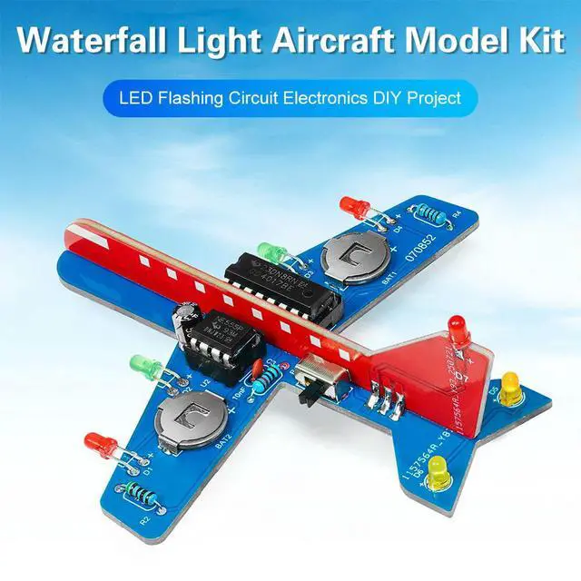 Alt view image 3 of 3 - Airplane CD4017 Flow Lamp Welder Practice Electronic Science Assembly Kit Flashing LED DIY Electronic Kit